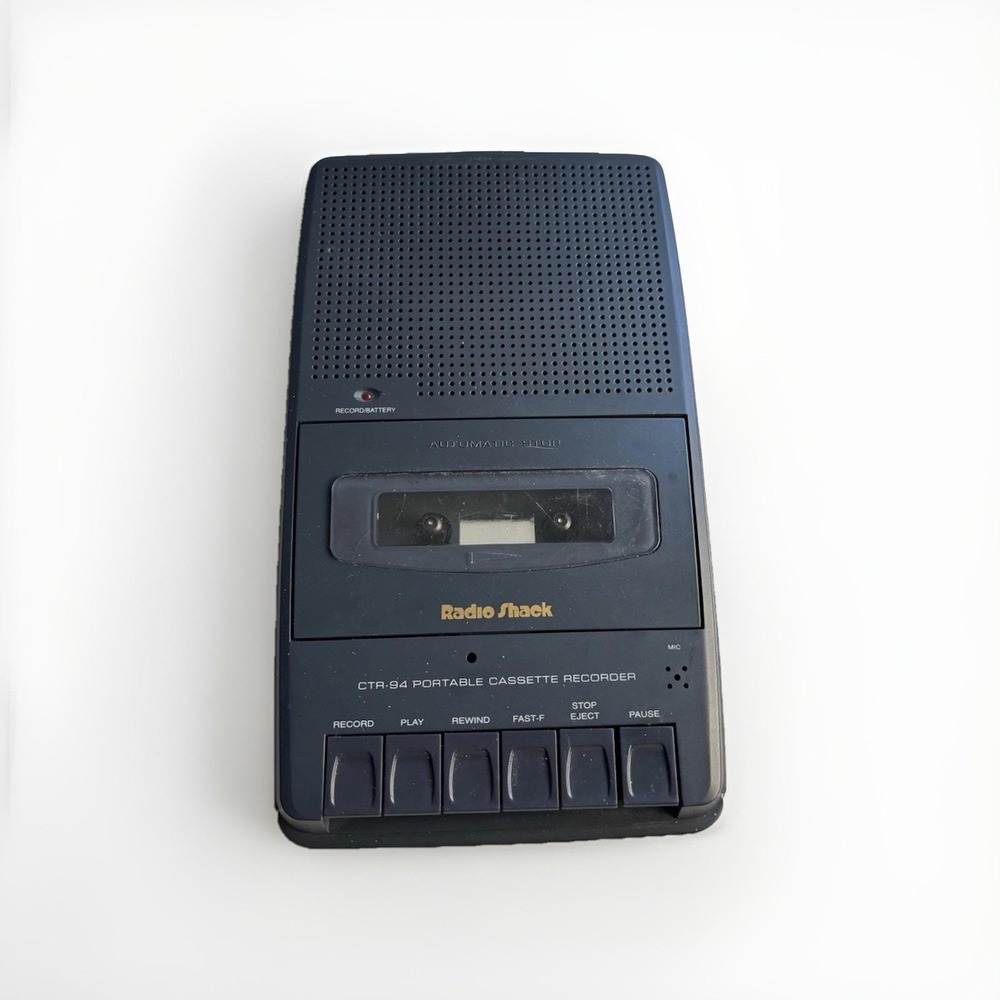 Vtg‎ Radio Shack CTR-94 Portable Cassette Tape Recorder Built in Mic